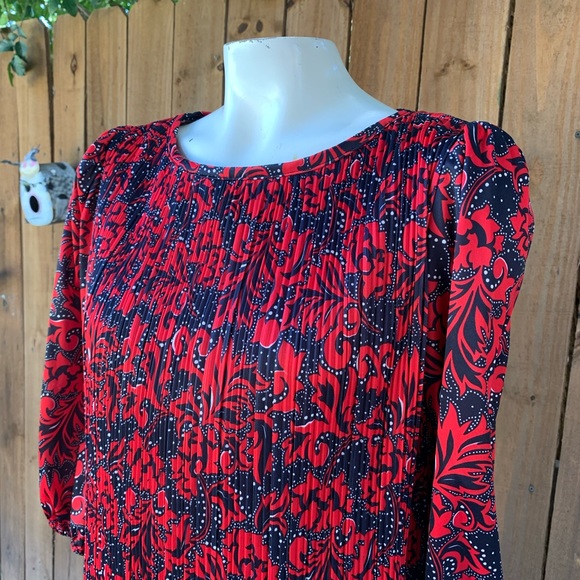 60s-70s Good Times Red/Black dress made in USA size 9/10. - Picture 4 of 12
